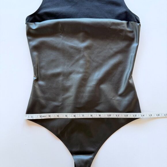 NWT Wolford Eco Vegan Faux Leather Sleeveless Thong Bodysuit in Black 36 (US 4) - Picture 16 of 16